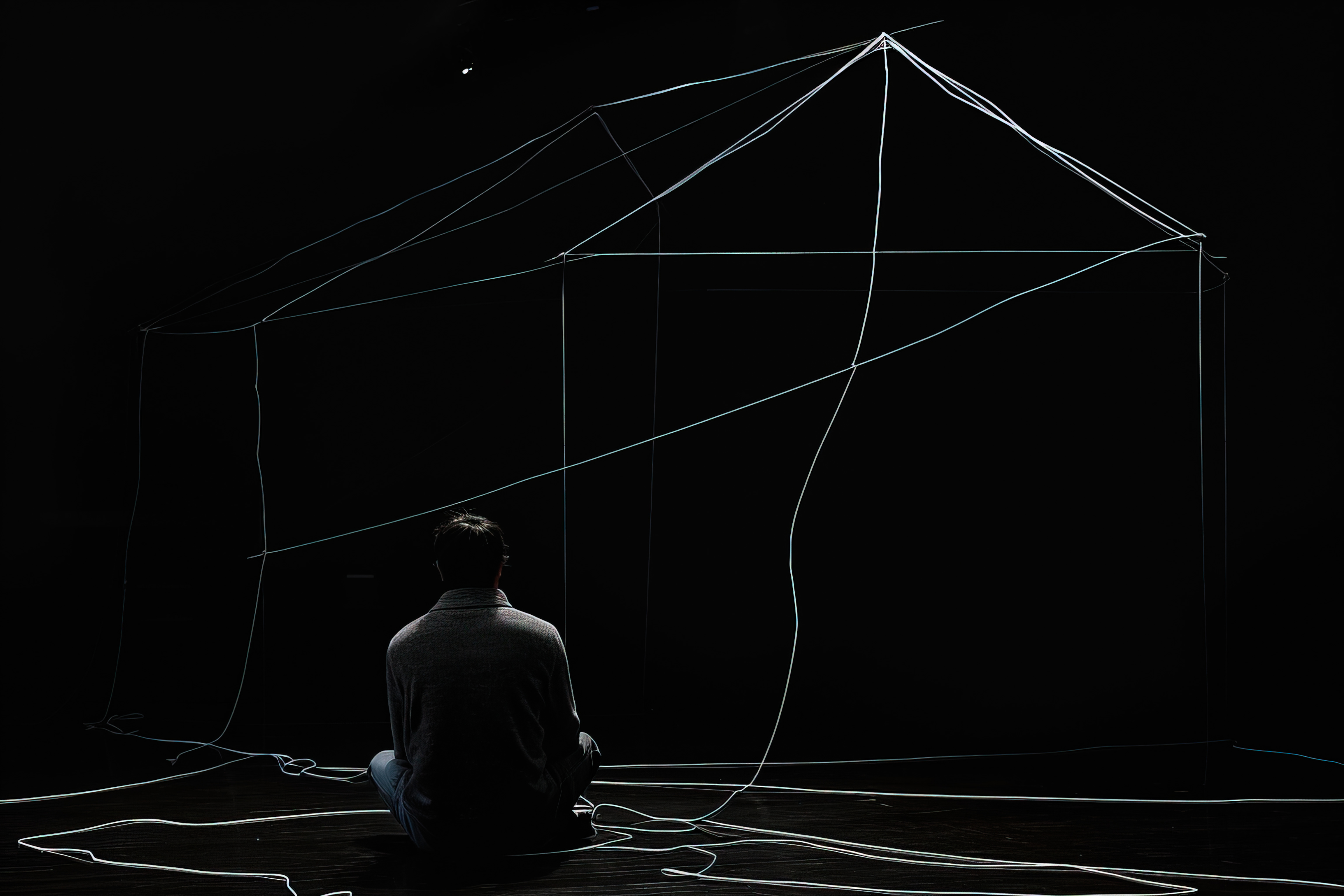Lyncus brand direction visual showing the three-space concept in a premium dark presentation.